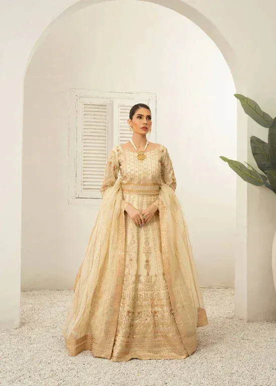 Daud Abbas Shehnai Festive Formals 24 Gold Organza – view 1 – Poshaq