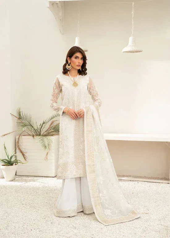 Daud Abbas Shehnai Festive Formals 24 White Organza – view 1 – Poshaq