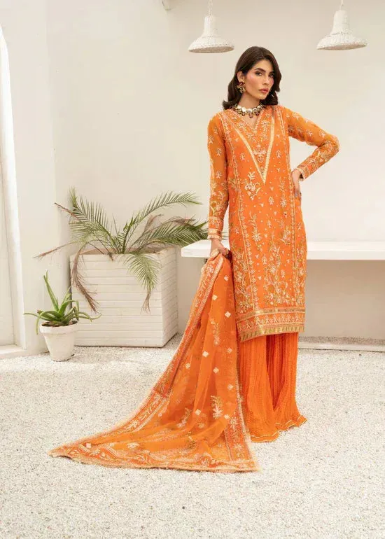 Daud Abbas Shehnai Festive Formals 24 Orange Organza – view 1 – Poshaq