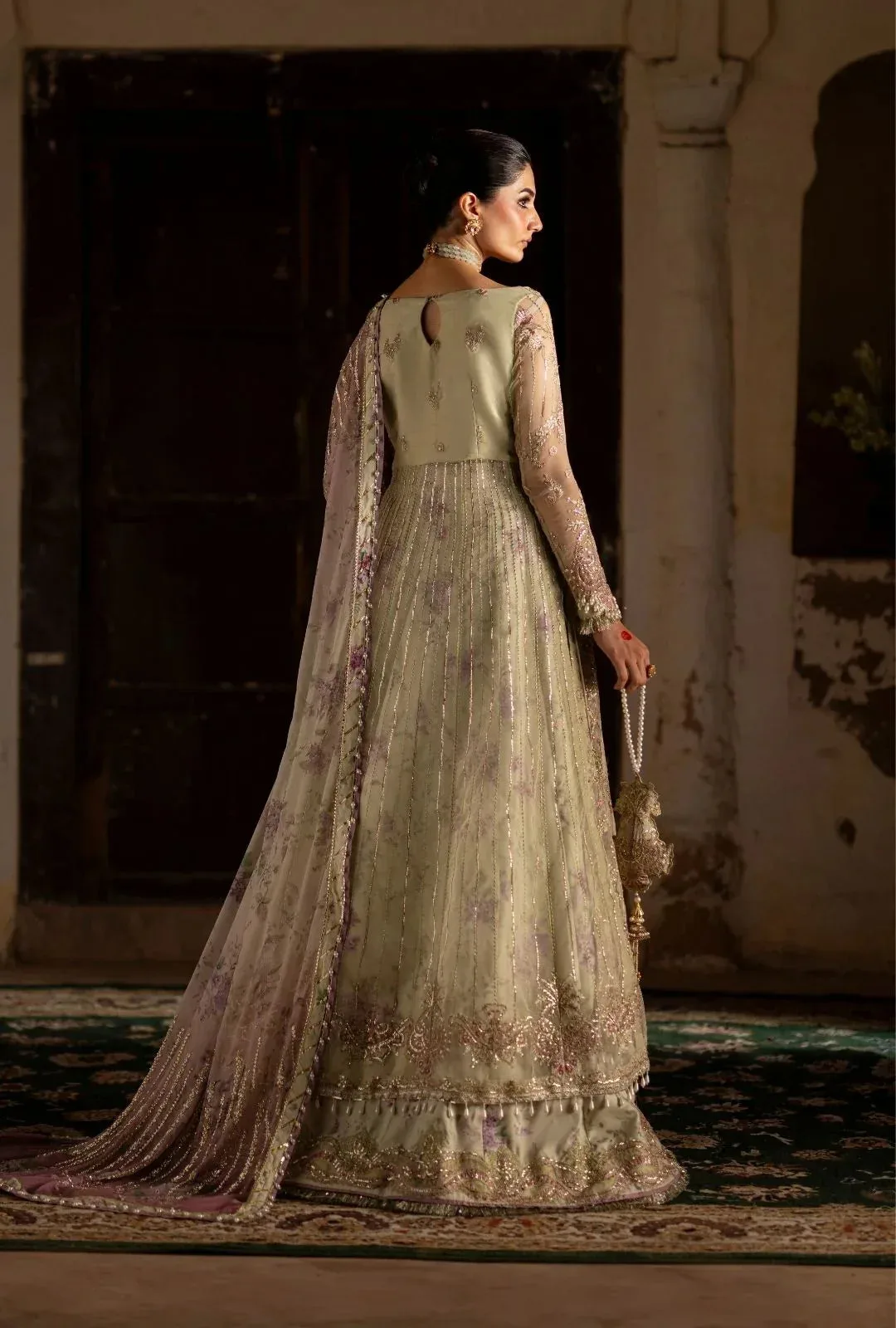 AJR Couture Dastan e Ishq Lime Yellow Organza – view 2 – Poshaq