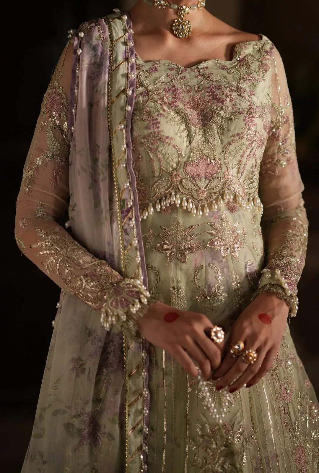 AJR Couture Dastan e Ishq Lime Yellow Organza – view 3 – Poshaq