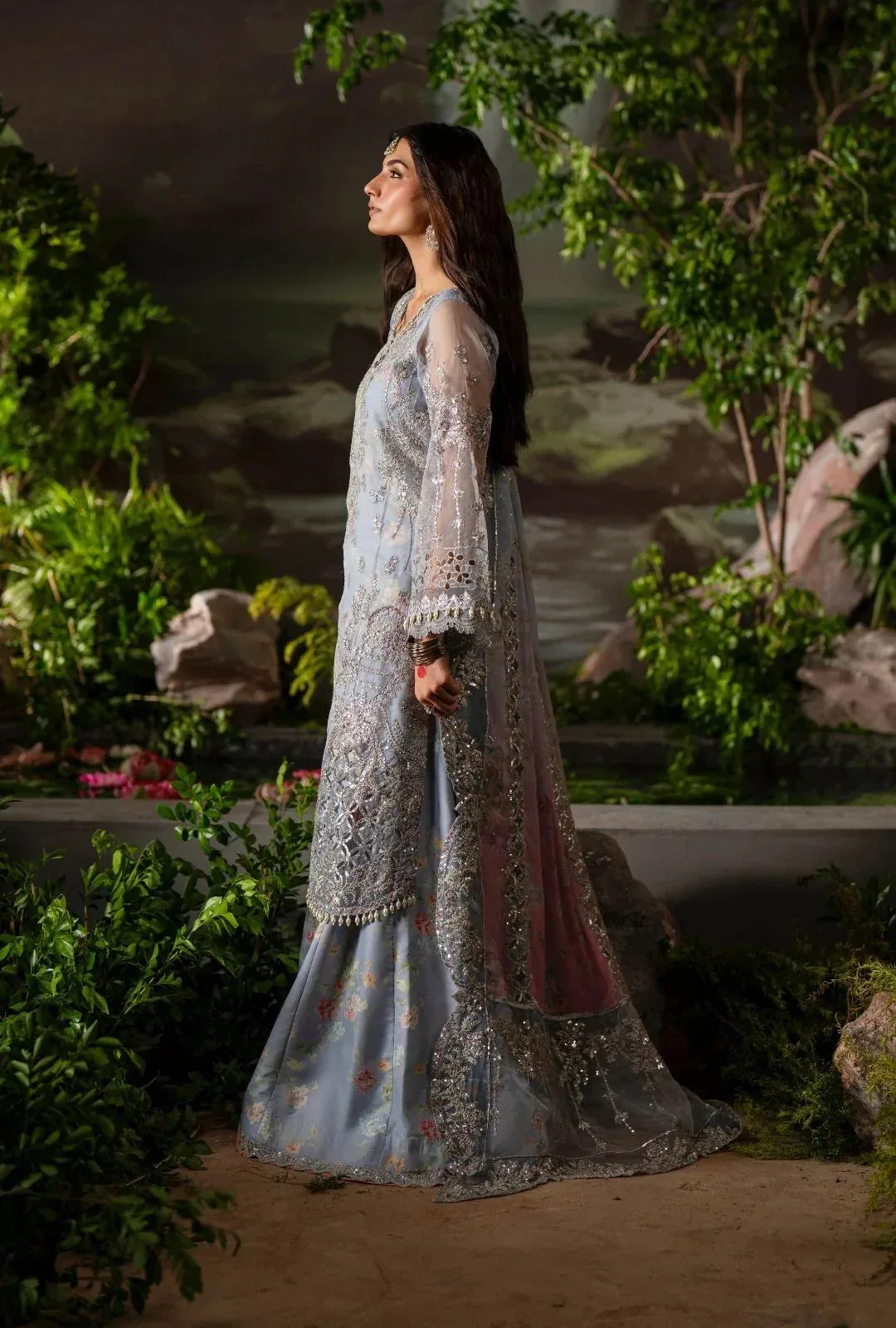 AJR Couture Dastan e Ishq Grey Organza – view 5 – Poshaq