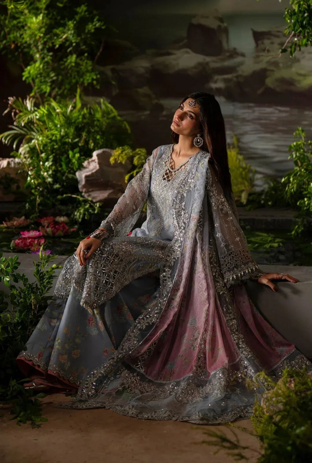AJR Couture Dastan e Ishq Grey Organza – view 6 – Poshaq
