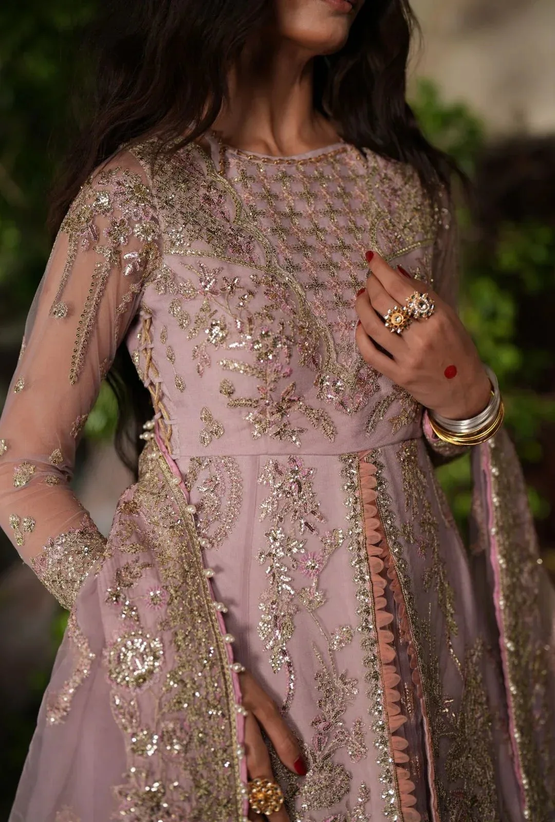 AJR Couture Dastan e Ishq Blush Pink Organza – view 3 – Poshaq