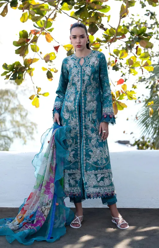 AJR Couture Printakari Lawn 25 Zinc Chiffon – view 1 – Poshaq