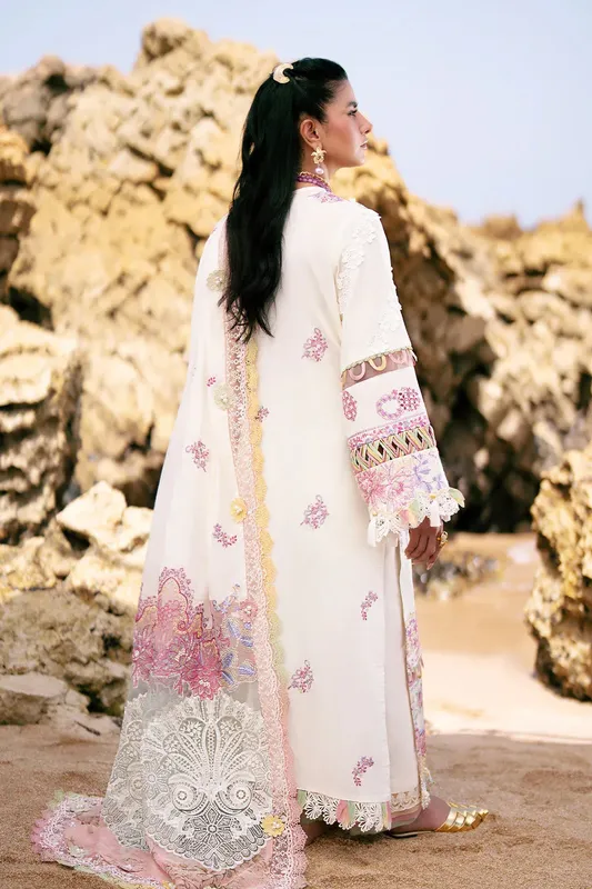 AJR Couture Dastan Luxury Lawn 25 White Organza – view 1 – Poshaq