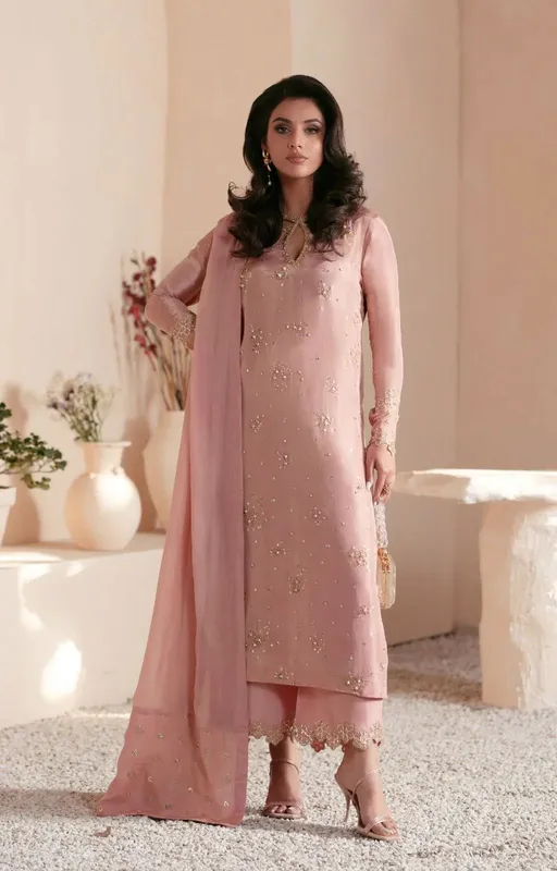 AJR Couture Symphony Luxe Festive 25 Tea Pink Silk – view 1 – Poshaq