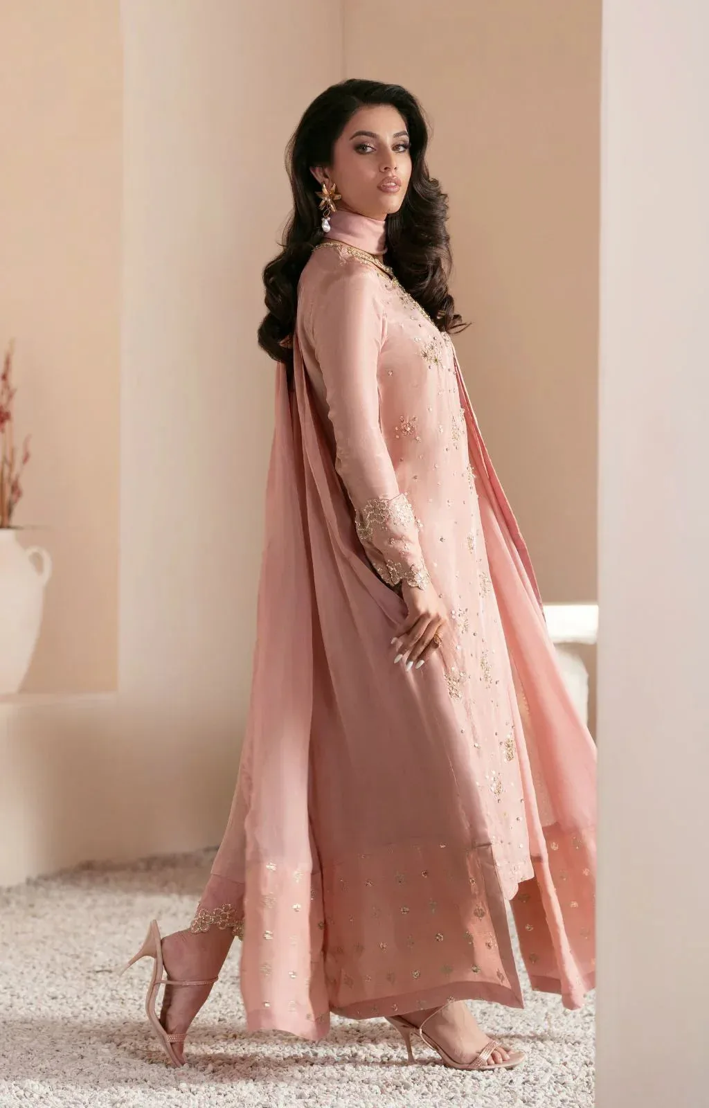 AJR Couture Symphony Luxe Festive 25 Tea Pink Silk – view 2 – Poshaq