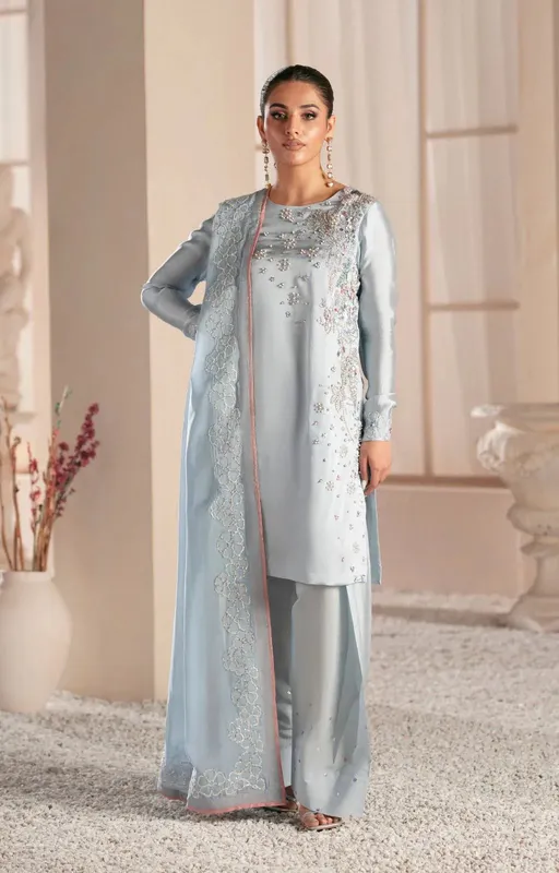 AJR Couture Symphony Luxe Festive 25 Silver Silk – view 1 – Poshaq