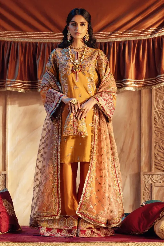 AJR Couture The Silk Edition 25 Mustard Yellow Organza – view 1 – Poshaq