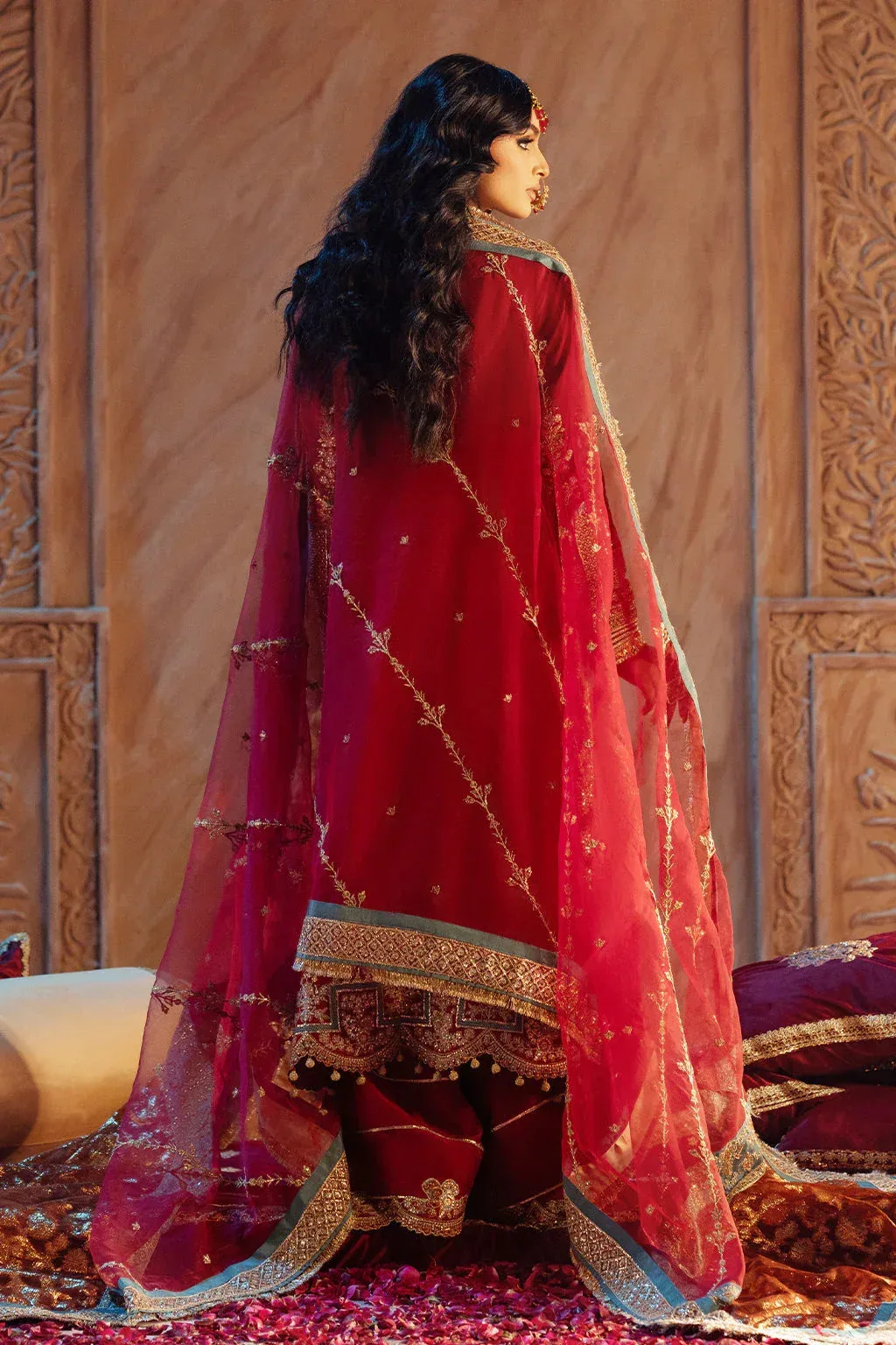 AJR Couture The Silk Edition 25 Red Raw Silk – view 2 – Poshaq