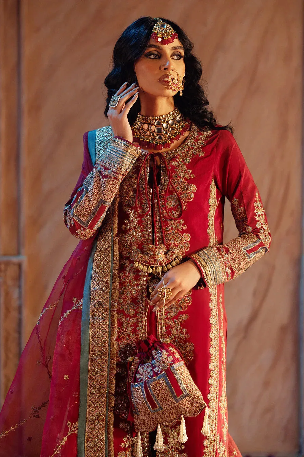 AJR Couture The Silk Edition 25 Red Raw Silk – view 5 – Poshaq