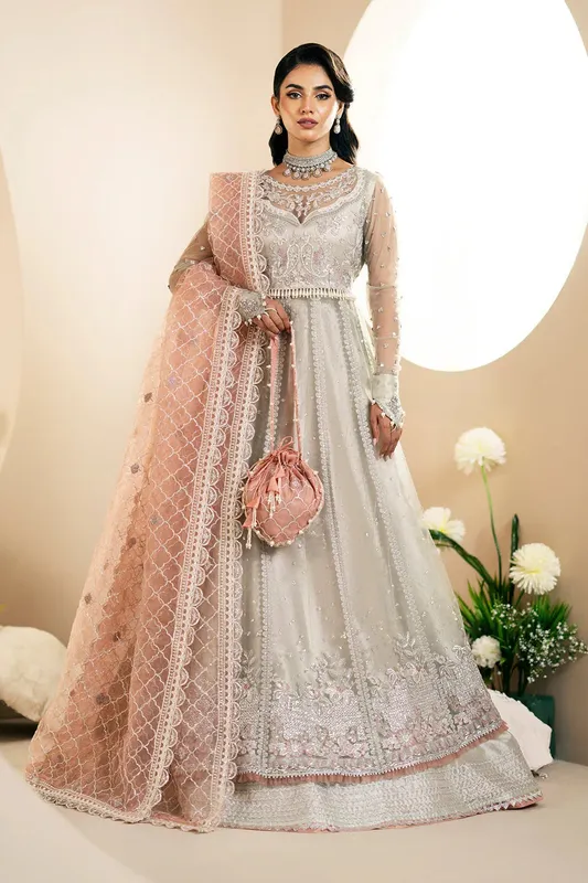 AJR Couture Festive Formals 24 Silver Organza – view 1 – Poshaq