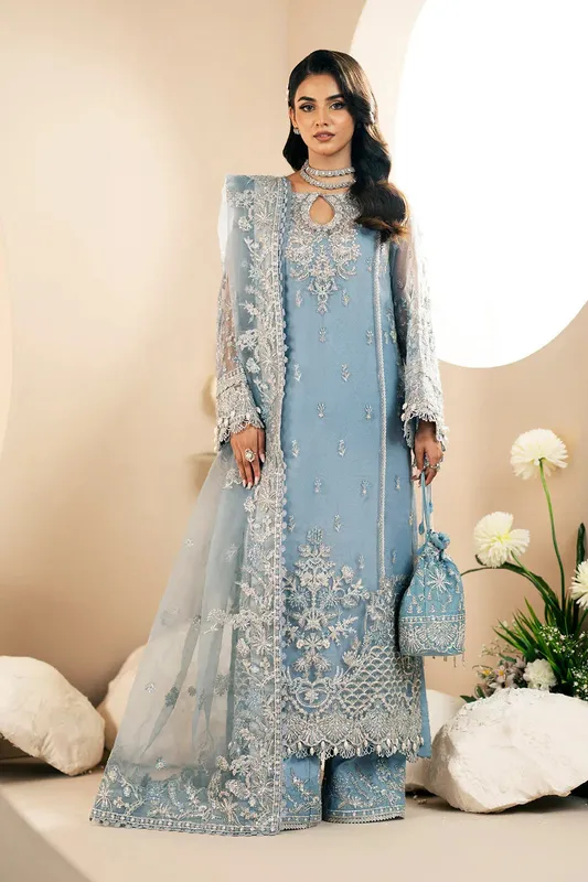 AJR Couture Festive Formals 24 Blue Organza – view 1 – Poshaq