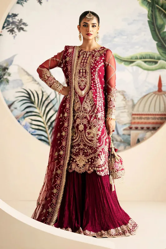 AJR Couture Festive Formals 24 Wine Organza – view 1 – Poshaq