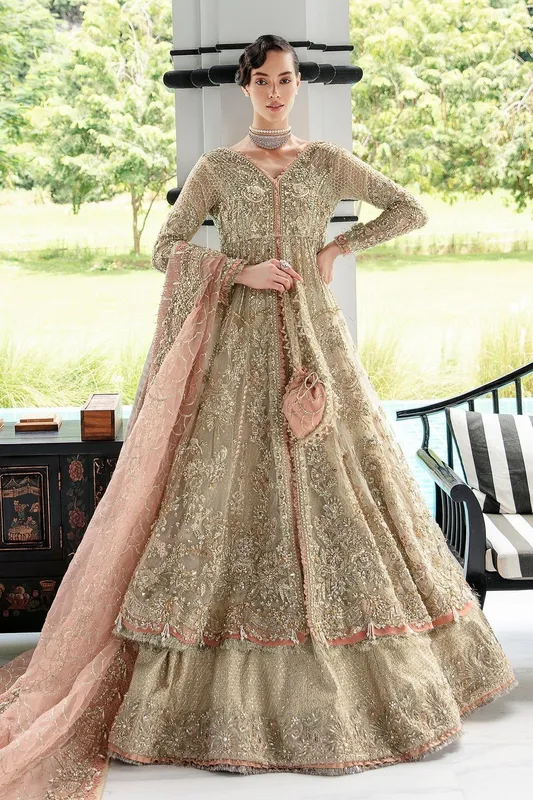AJR Couture Bridal Couture23 Peach Organza – view 1 – Poshaq