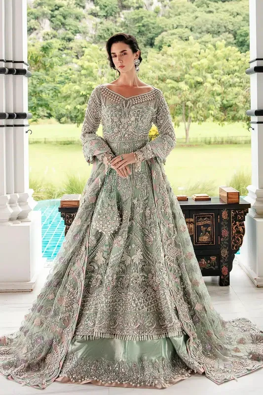 AJR Couture Bridal Couture23 Silver Organza – view 1 – Poshaq