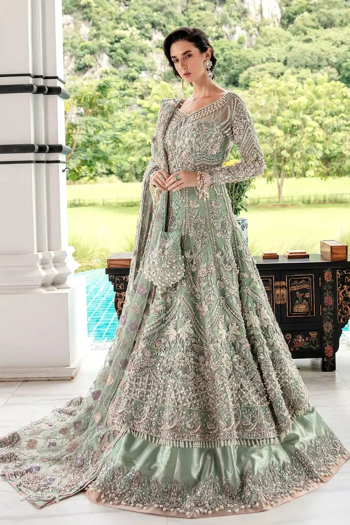 AJR Couture Bridal Couture23 Silver Organza – view 2 – Poshaq