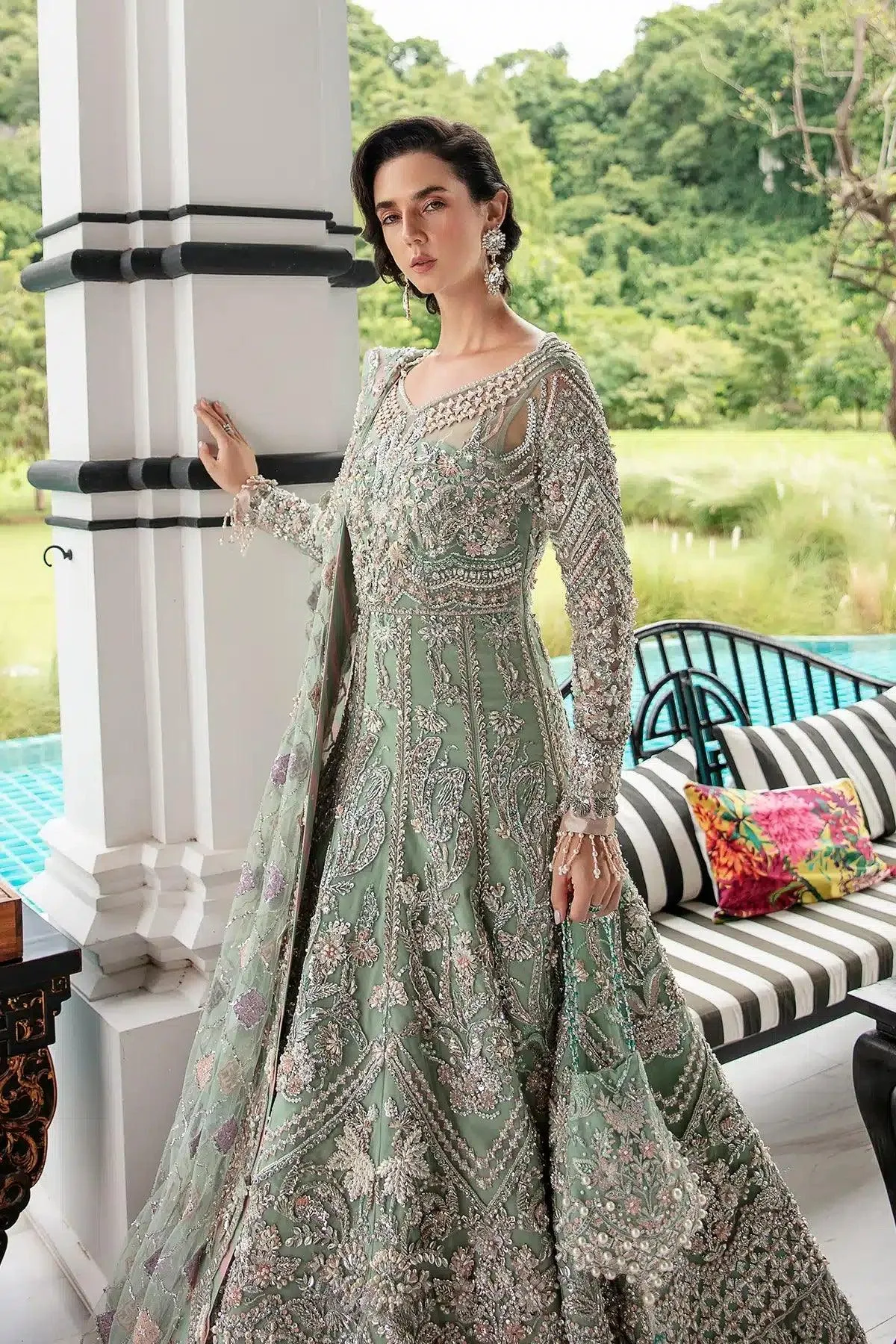 AJR Couture Bridal Couture23 Silver Organza – view 6 – Poshaq