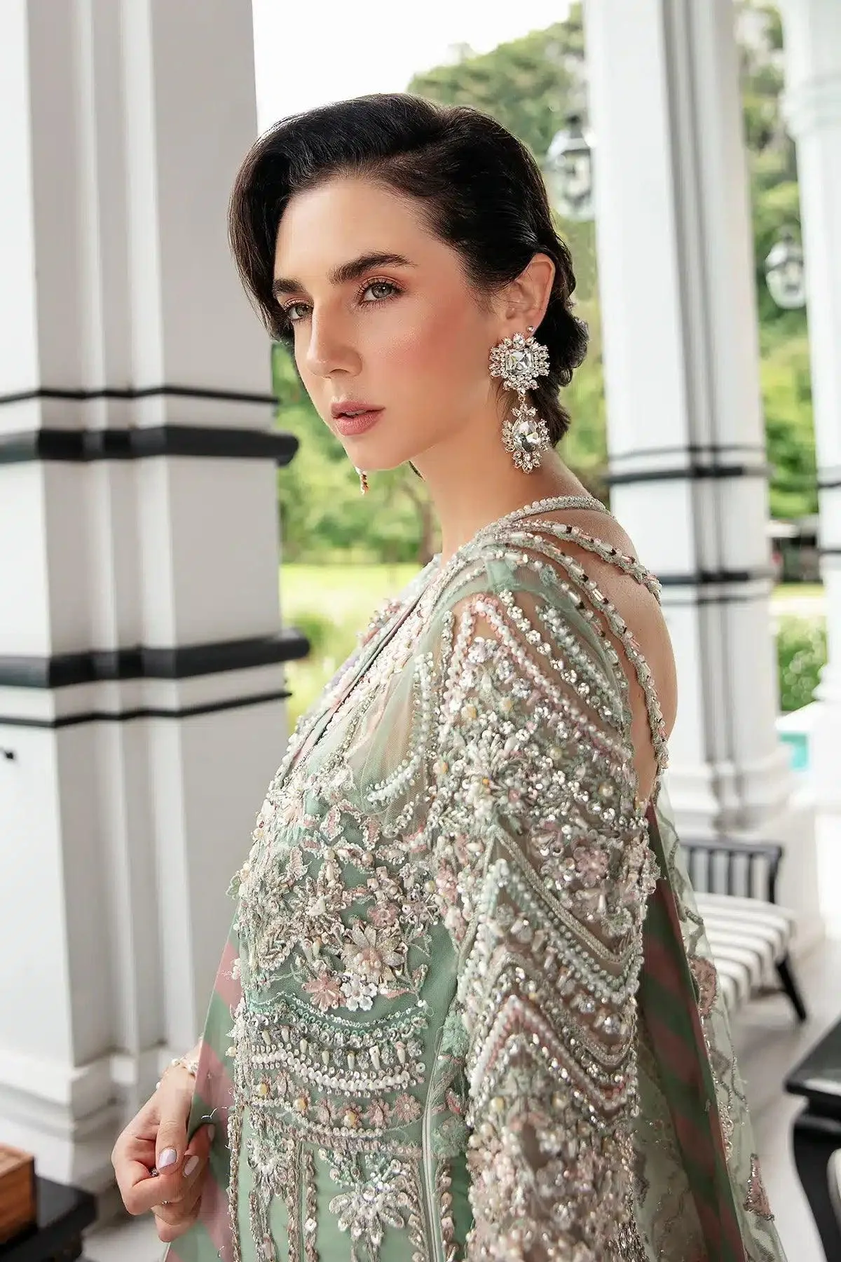 AJR Couture Bridal Couture23 Silver Organza – view 7 – Poshaq