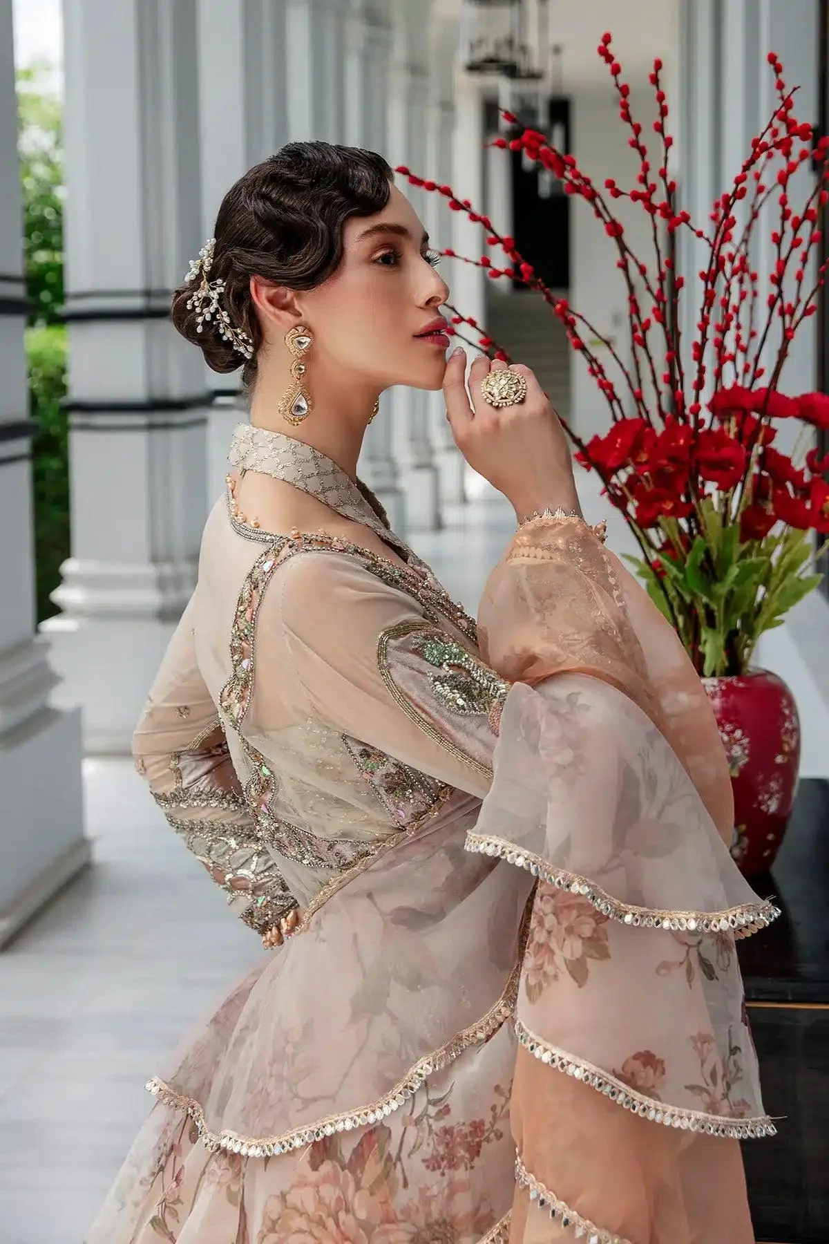 AJR Couture Bridal Couture23 Peach Organza – view 4 – Poshaq