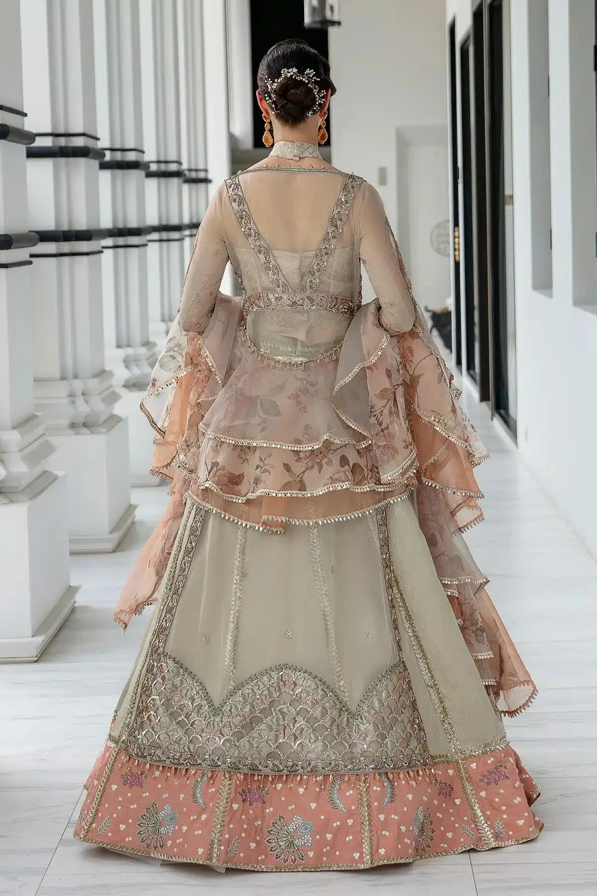 AJR Couture Bridal Couture23 Peach Organza – view 6 – Poshaq