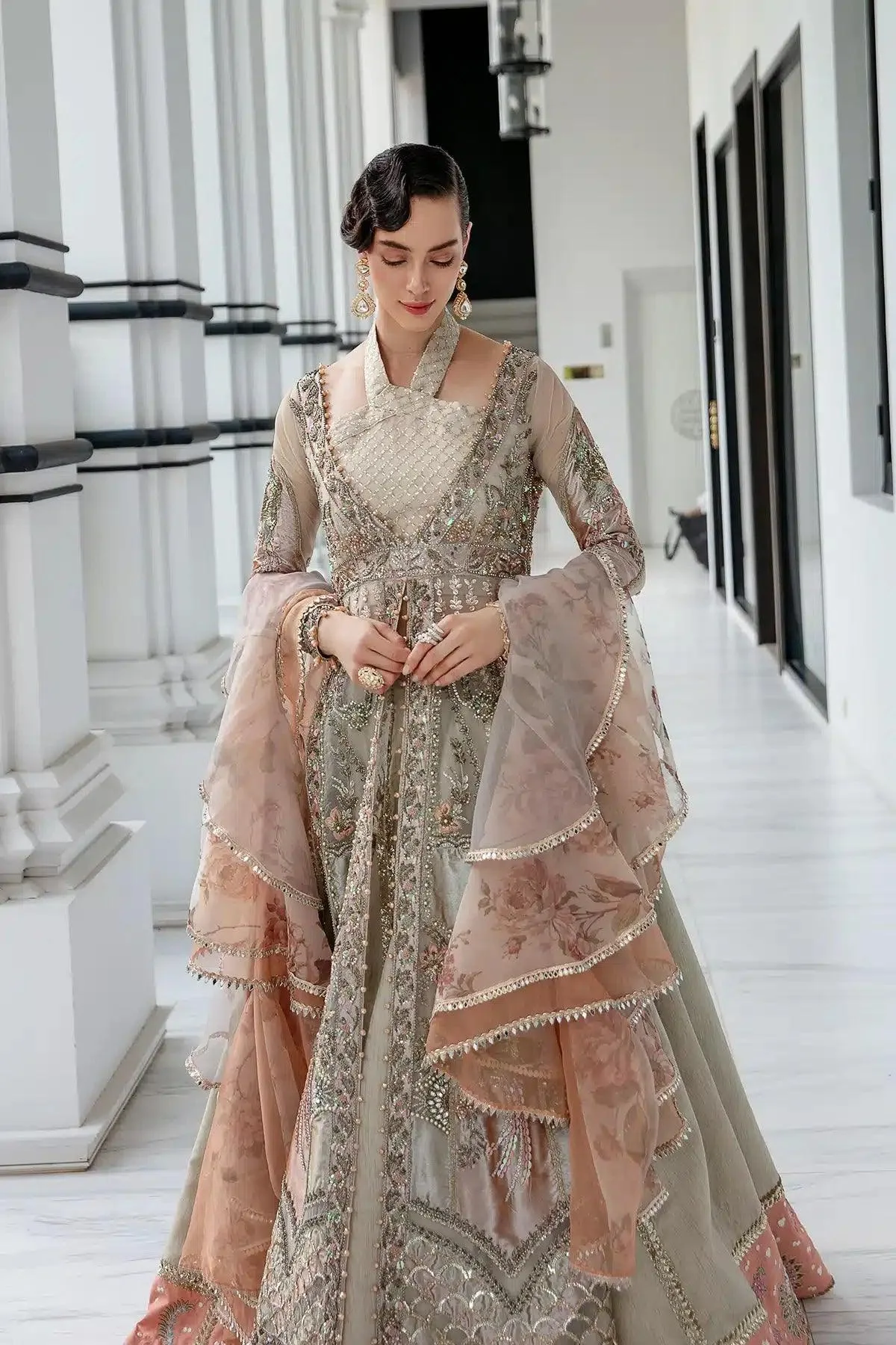 AJR Couture Bridal Couture23 Peach Organza – view 7 – Poshaq