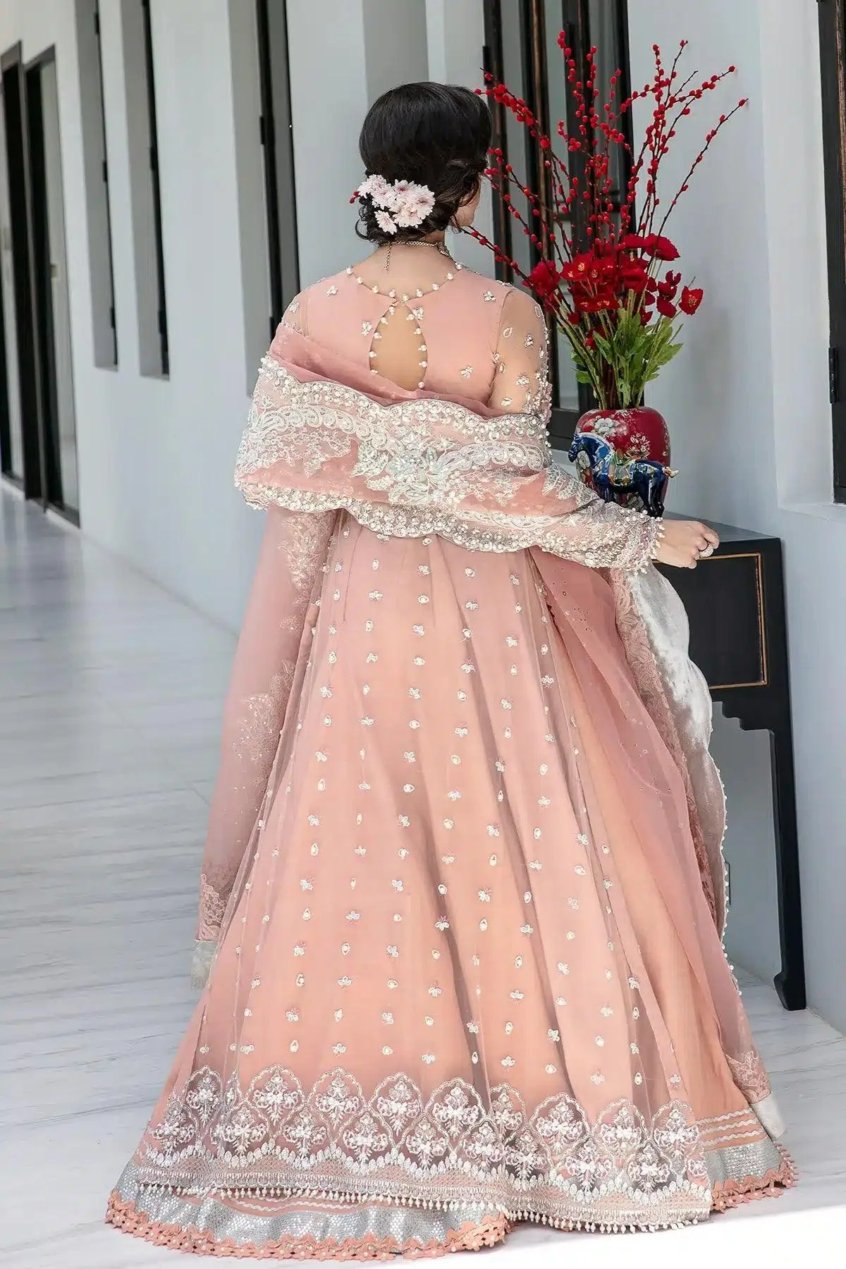 AJR Couture Bridal Couture23 Silver Organza – view 2 – Poshaq