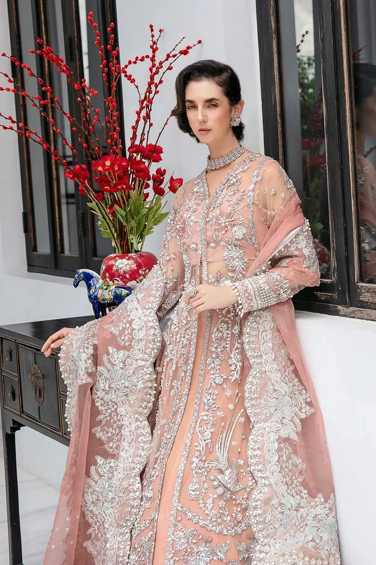 AJR Couture Bridal Couture23 Silver Organza – view 3 – Poshaq