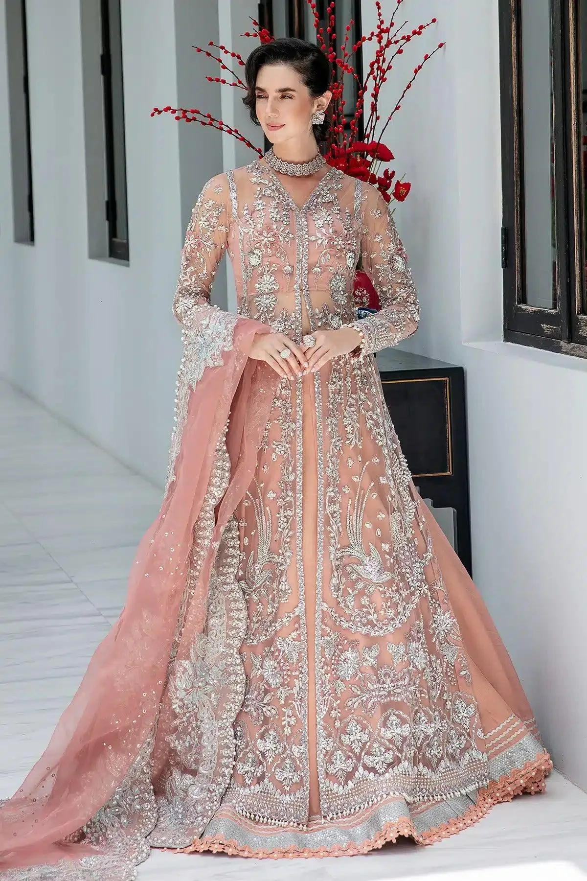 AJR Couture Bridal Couture23 Silver Organza – view 5 – Poshaq