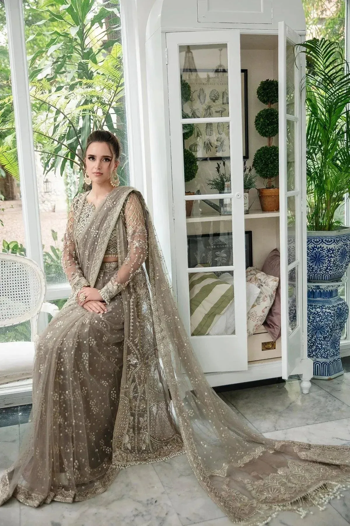 AJR Couture Alif Luxury Wedding Formals 23 Green Organza – view 3 – Poshaq
