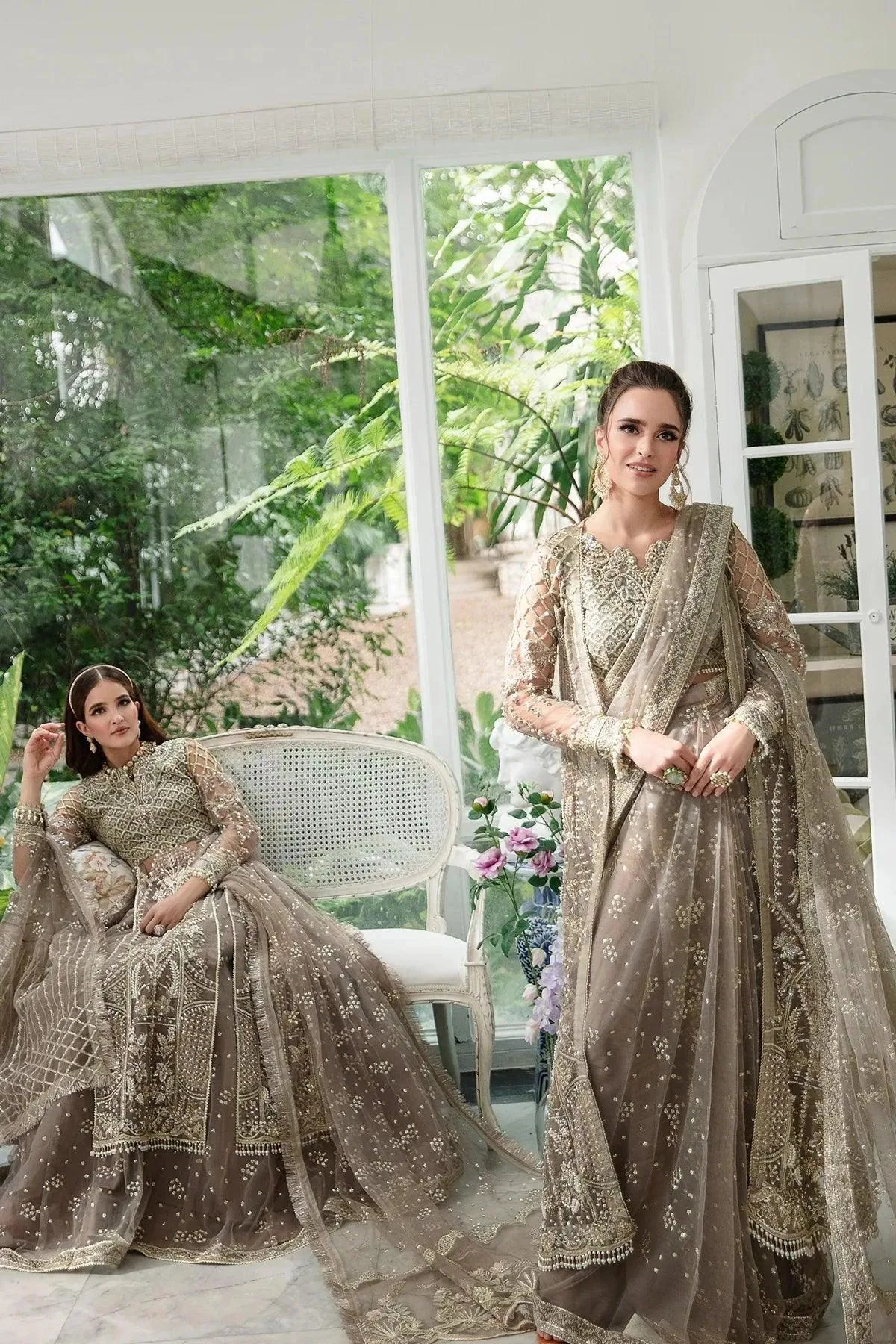 AJR Couture Alif Luxury Wedding Formals 23 Green Organza – view 4 – Poshaq
