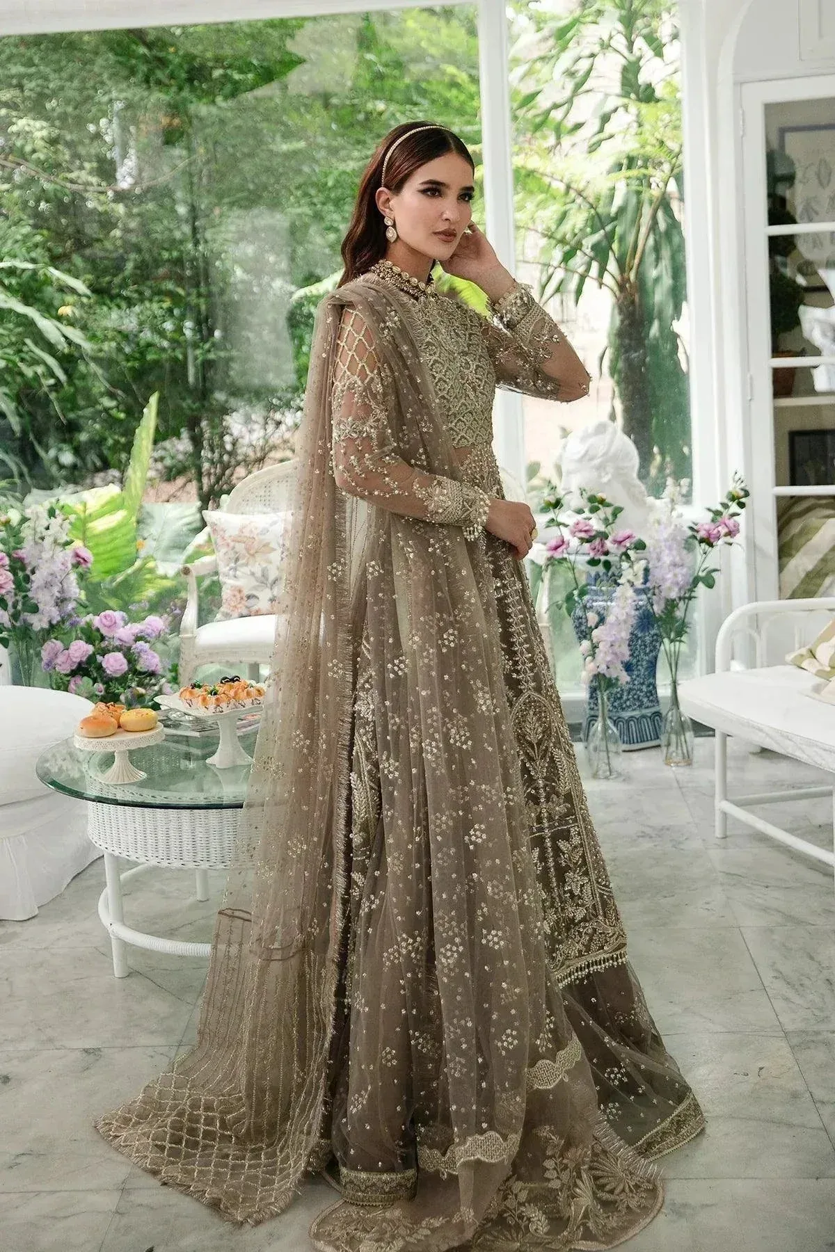 AJR Couture Alif Luxury Wedding Formals 23 Green Organza – view 6 – Poshaq