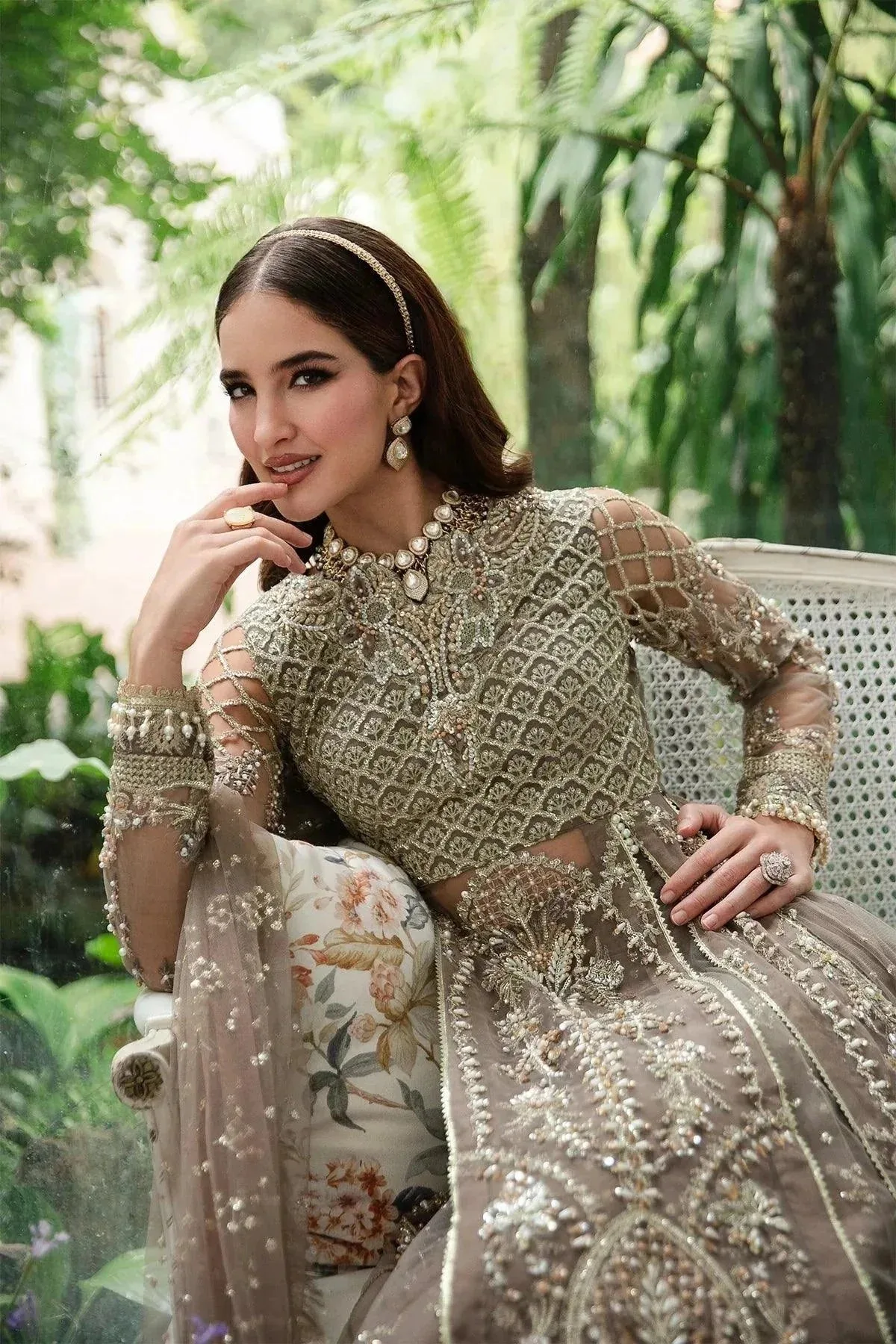 AJR Couture Alif Luxury Wedding Formals 23 Green Organza – view 8 – Poshaq