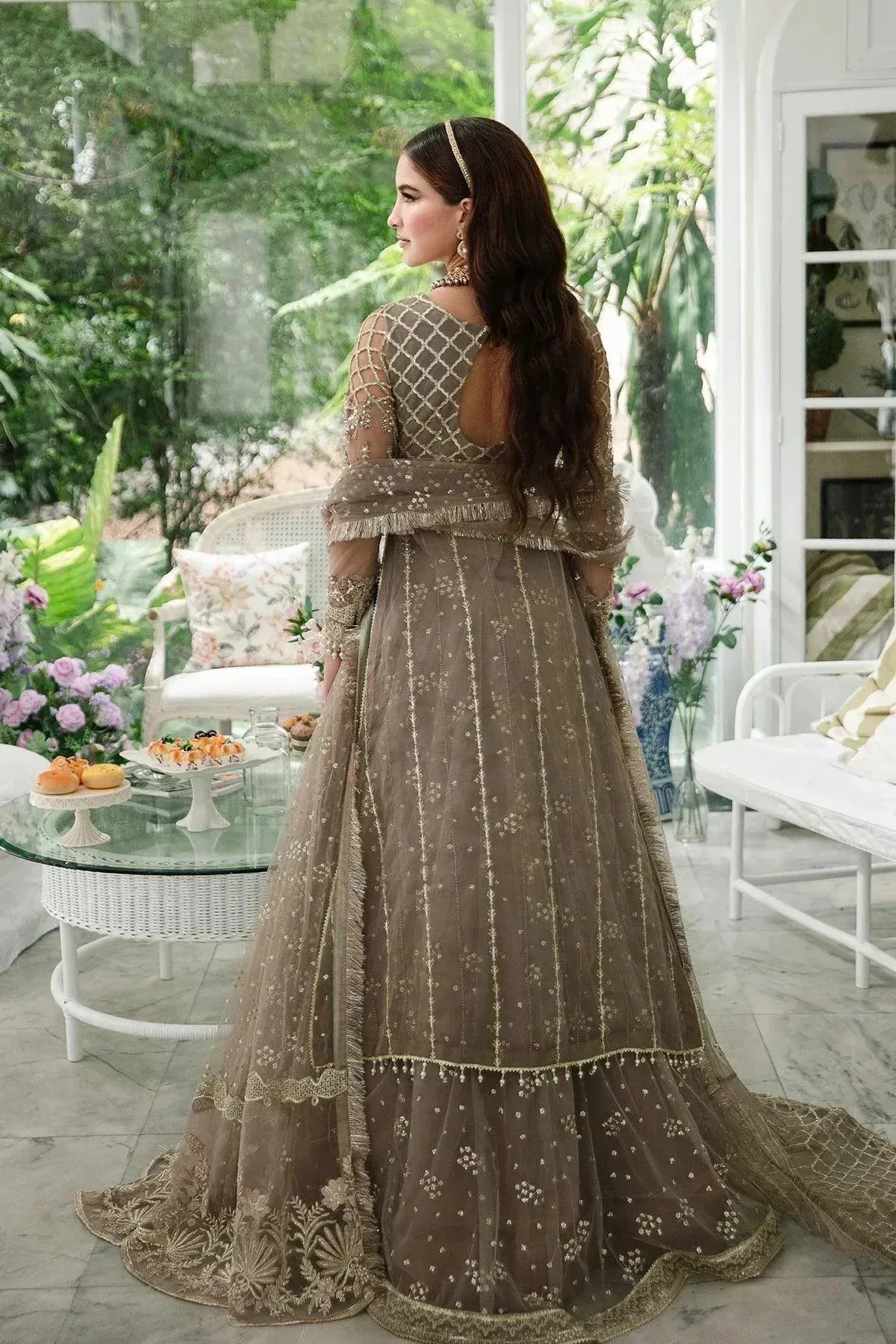 AJR Couture Alif Luxury Wedding Formals 23 Green Organza – view 9 – Poshaq