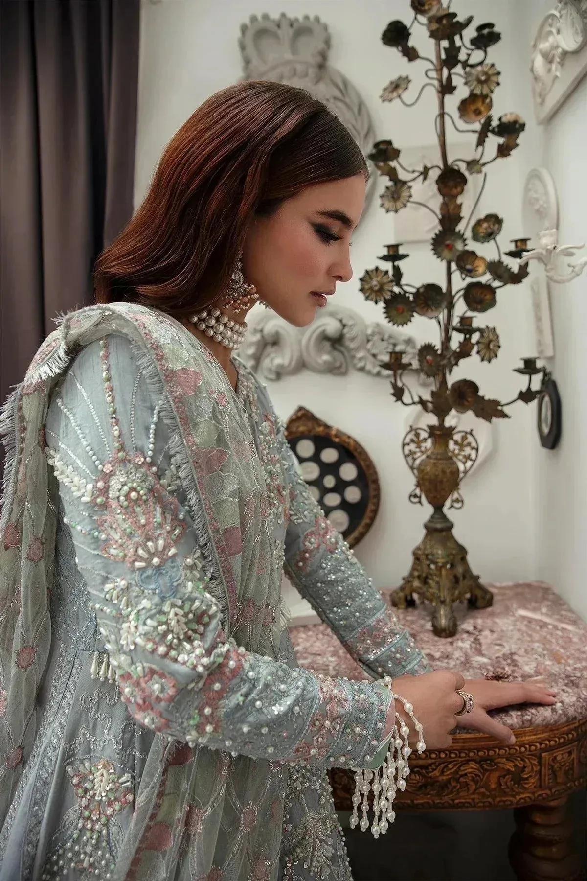 AJR Couture Alif Luxury Wedding Formals 23 Blue Raw Silk – view 5 – Poshaq