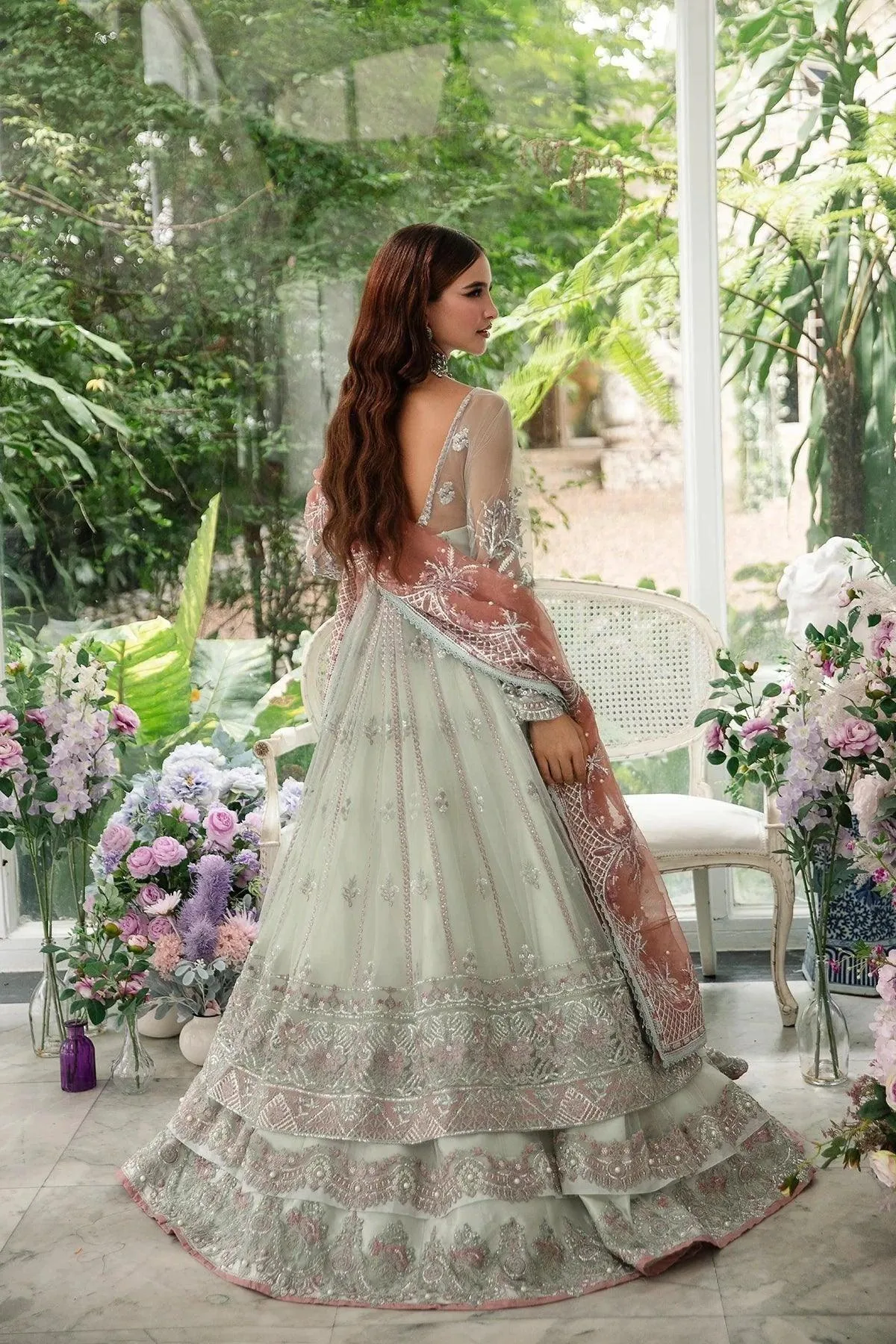 AJR Couture Alif Luxury Wedding Formals 23 Ivory Organza – view 4 – Poshaq