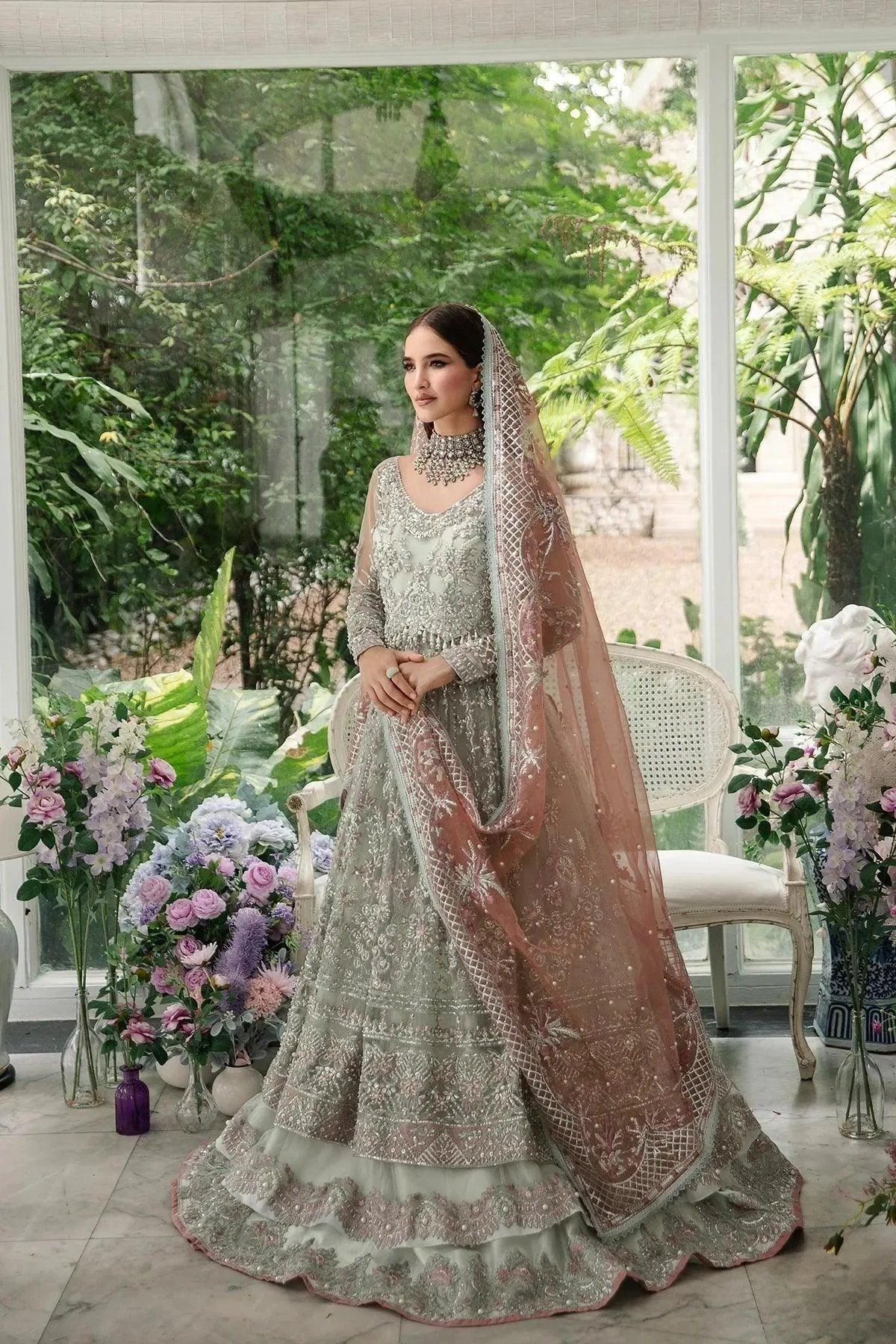 AJR Couture Alif Luxury Wedding Formals 23 Ivory Organza – view 5 – Poshaq