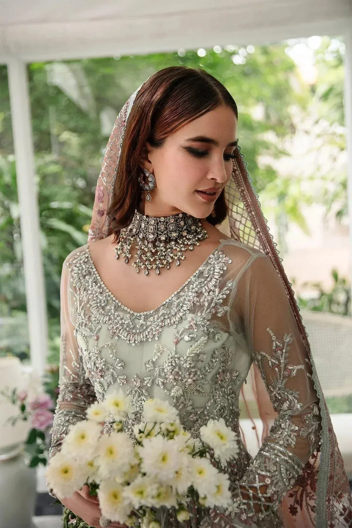 AJR Couture Alif Luxury Wedding Formals 23 Ivory Organza – view 6 – Poshaq