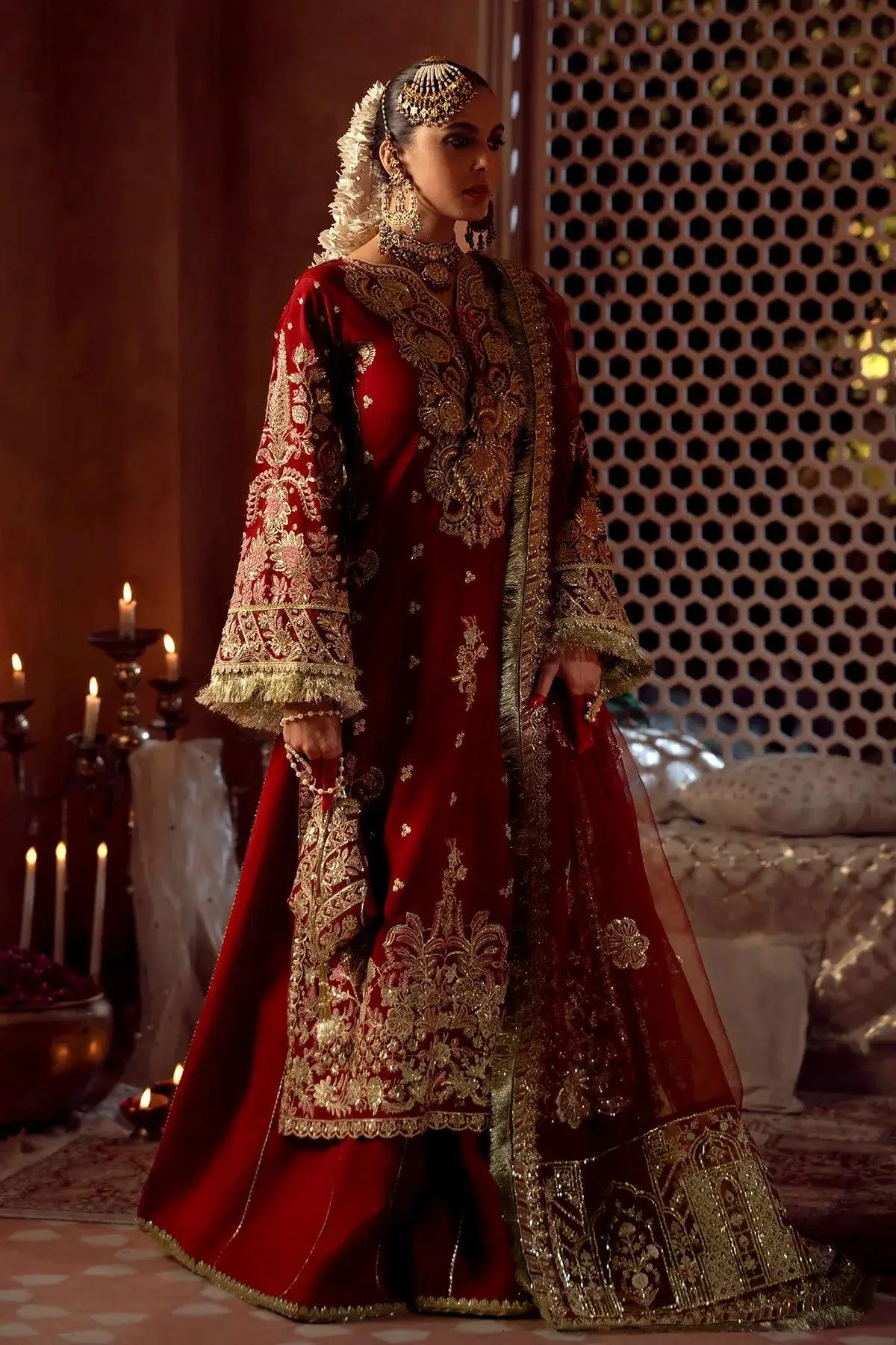 AJR Couture Mushk The Silk Edit Red Raw Silk – view 3 – Poshaq