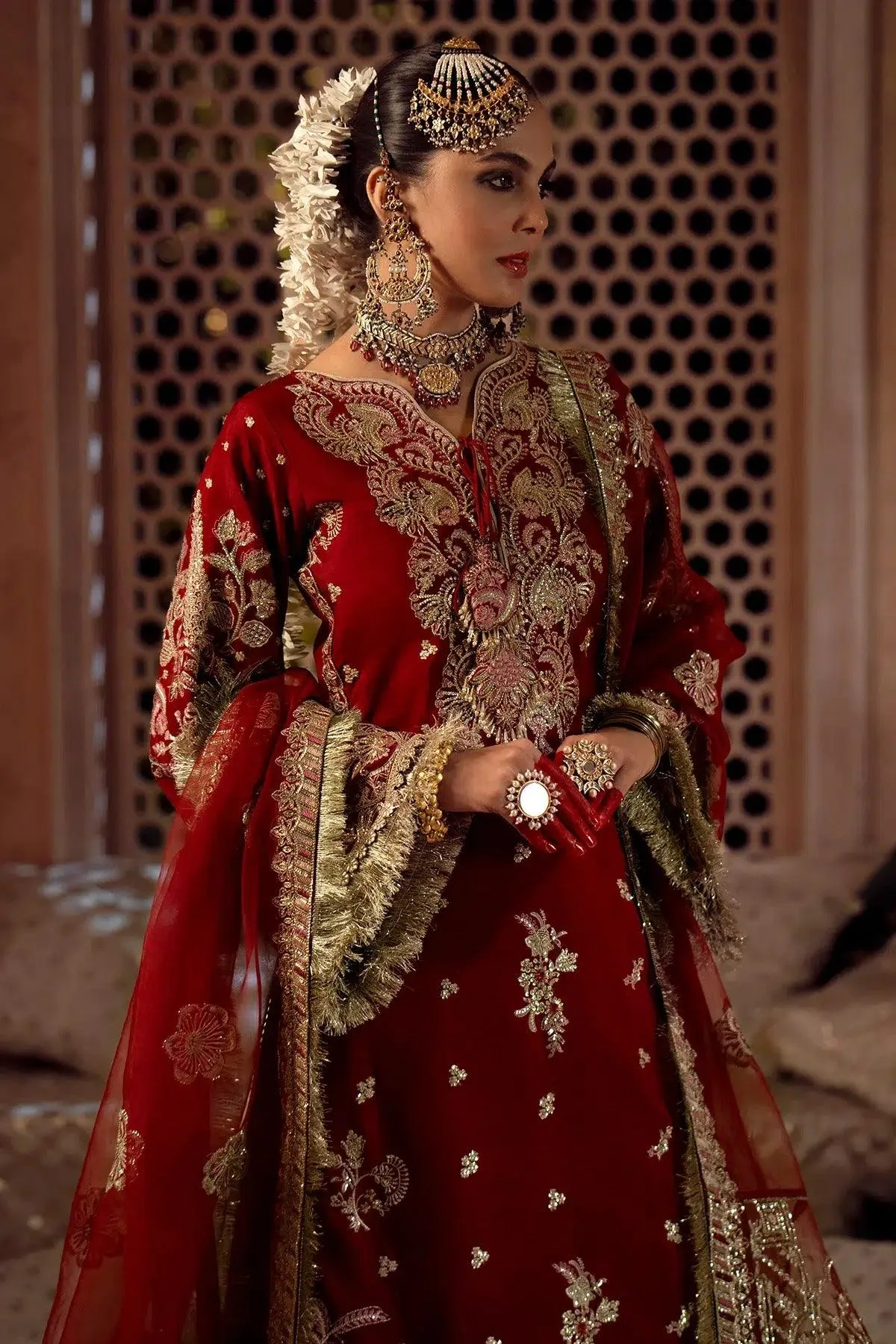 AJR Couture Mushk The Silk Edit Red Raw Silk – view 5 – Poshaq