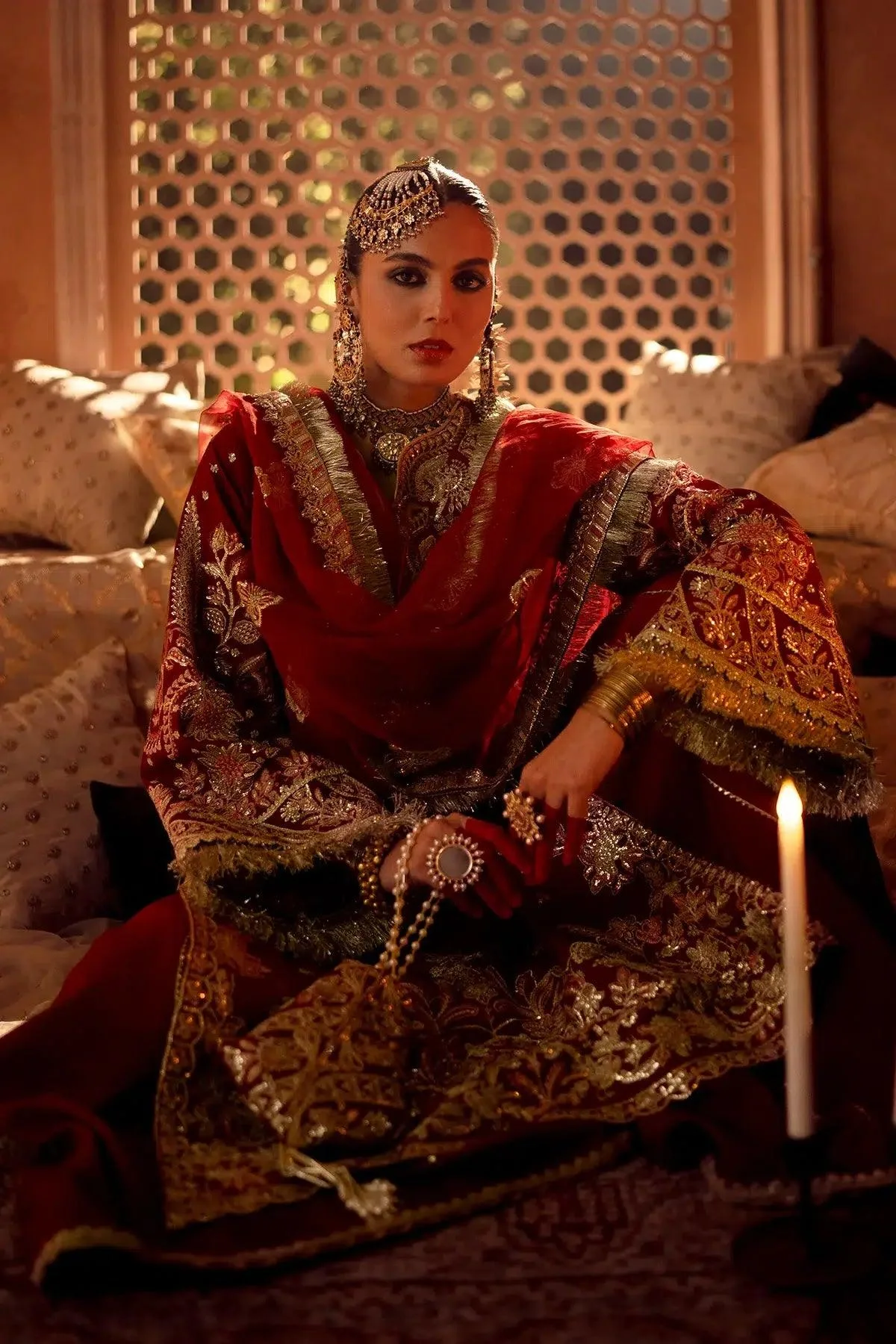 AJR Couture Mushk The Silk Edit Red Raw Silk – view 7 – Poshaq