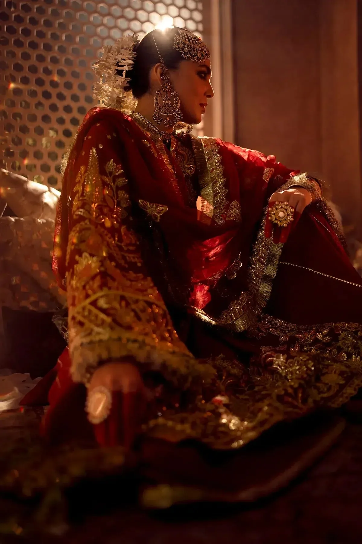 AJR Couture Mushk The Silk Edit Red Raw Silk – view 8 – Poshaq