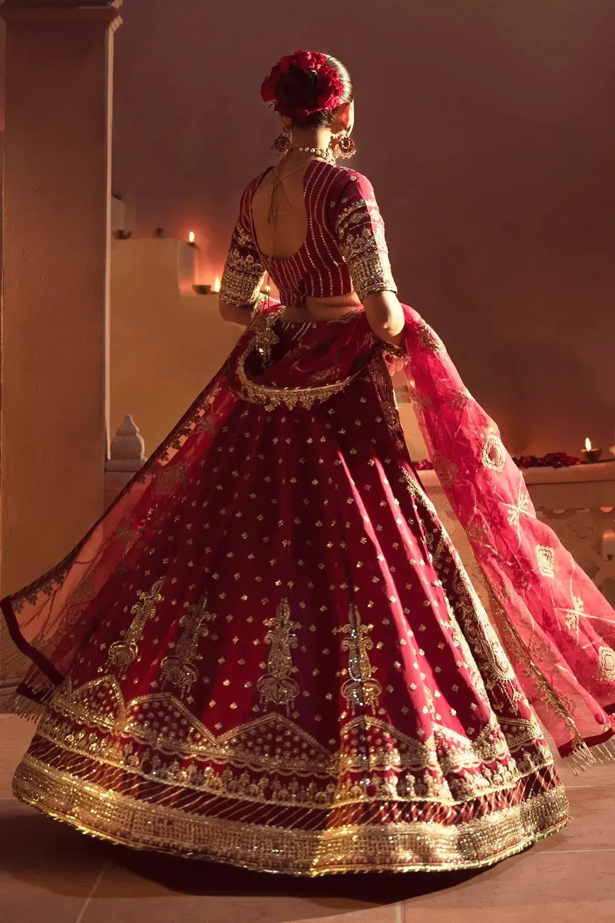 AJR Couture Mushk The Silk Edit Red Raw Silk – view 2 – Poshaq
