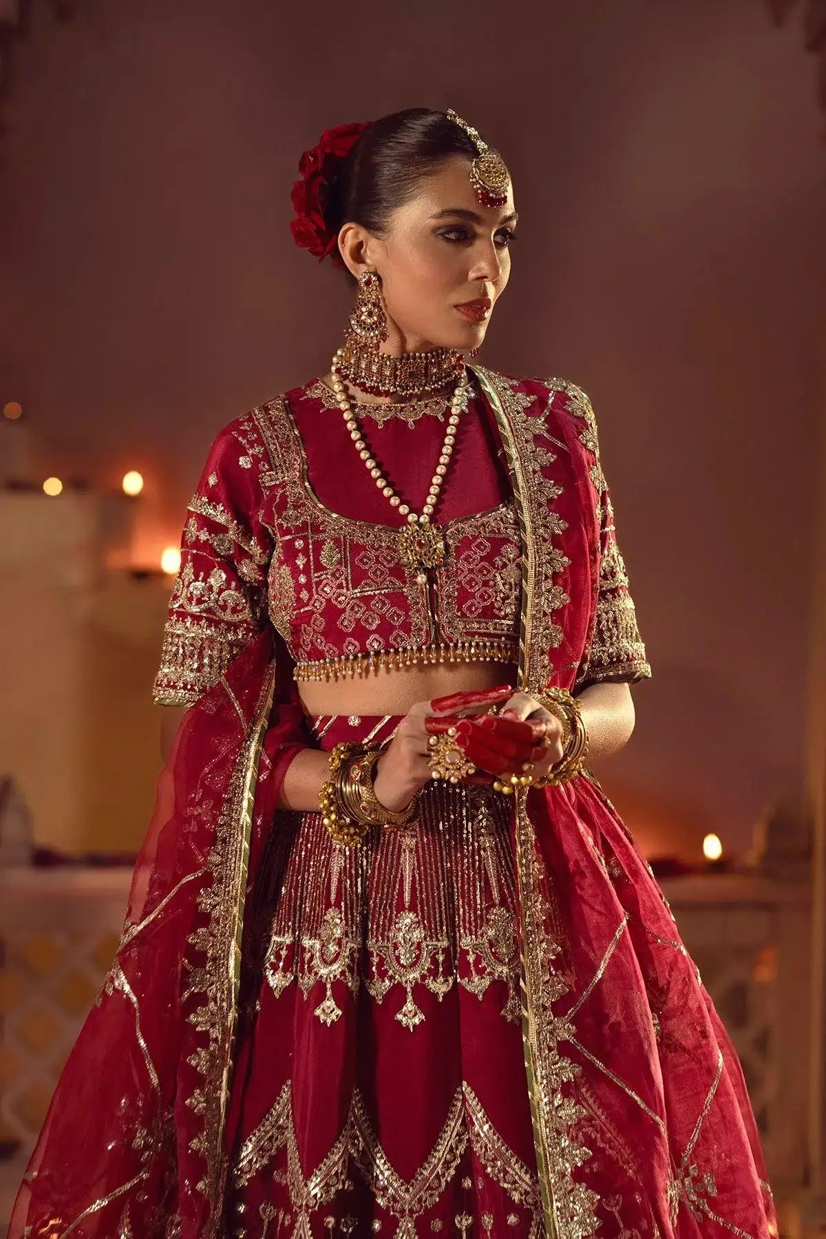 AJR Couture Mushk The Silk Edit Red Raw Silk – view 3 – Poshaq