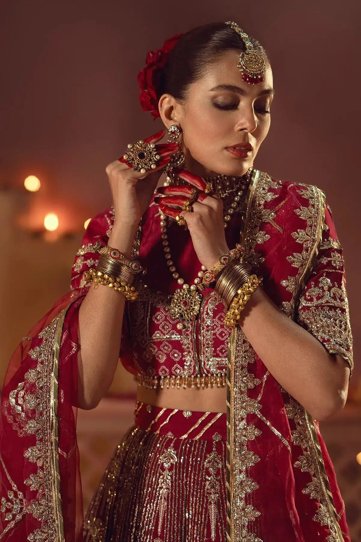 AJR Couture Mushk The Silk Edit Red Raw Silk – view 4 – Poshaq