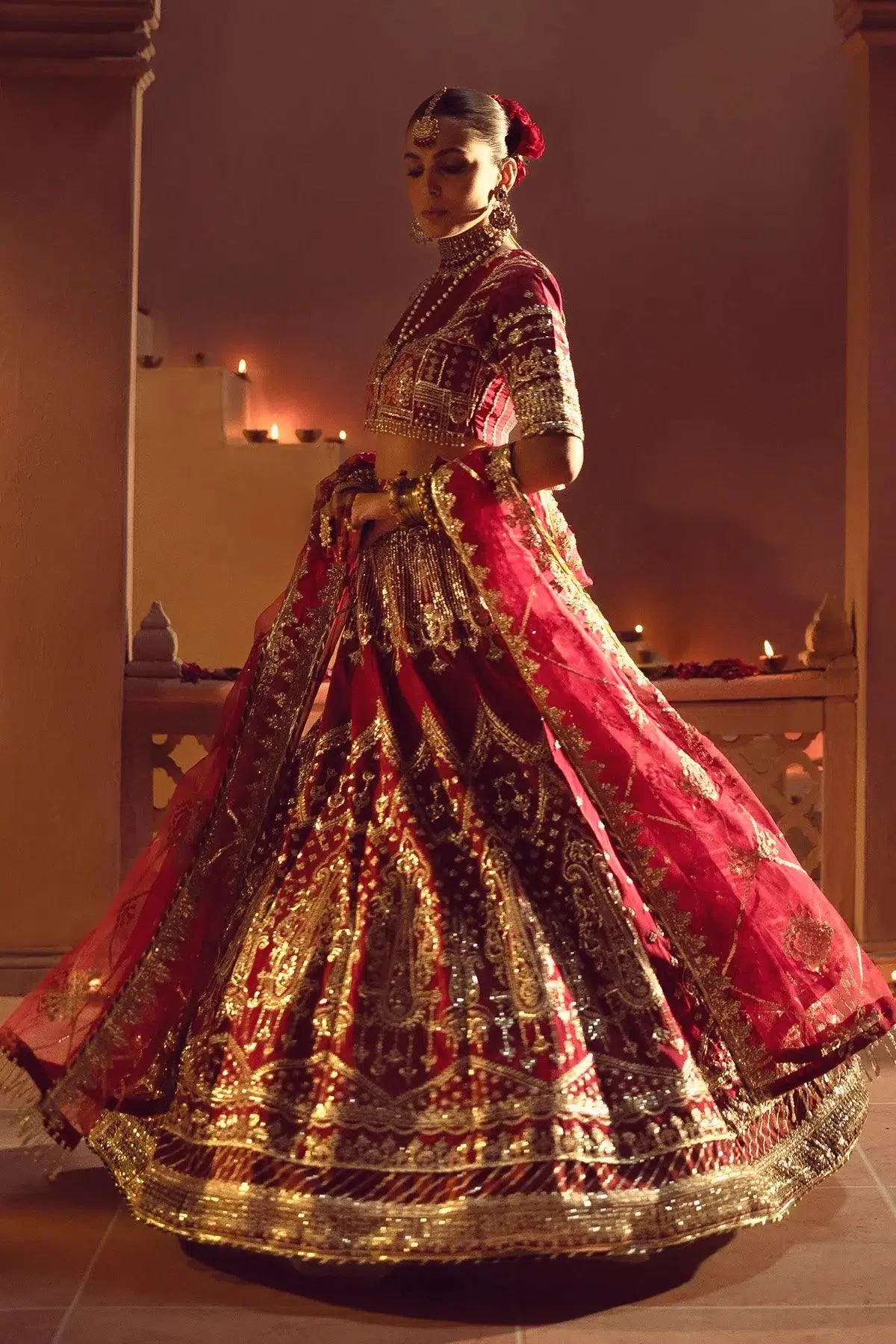 AJR Couture Mushk The Silk Edit Red Raw Silk – view 5 – Poshaq