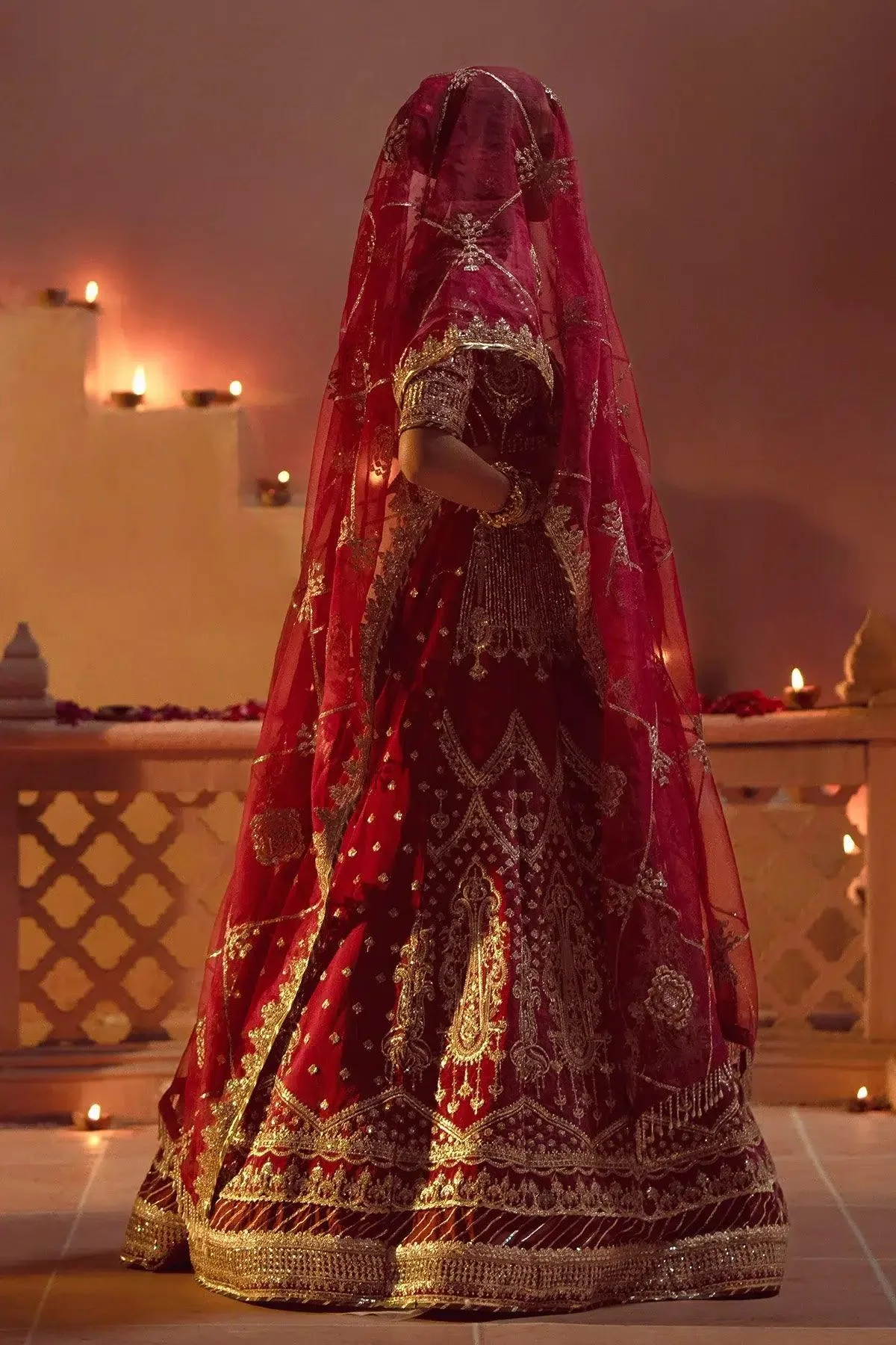 AJR Couture Mushk The Silk Edit Red Raw Silk – view 6 – Poshaq