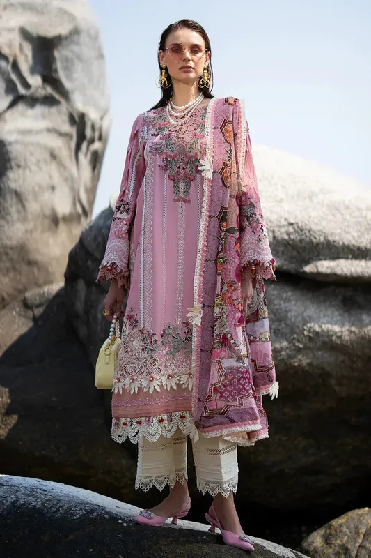 AJR Couture Alif Signature Luxury Lawn 24 Plum Organza – view 1 – Poshaq