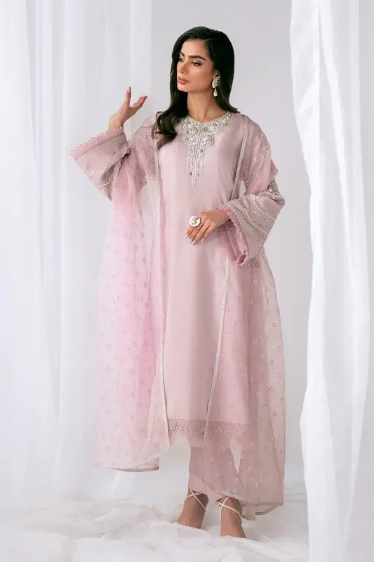 AJR Couture Luxe Pret Eid Drop Lilac Raw Silk – view 1 – Poshaq